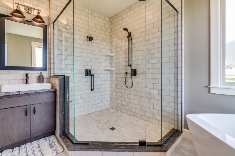 Stylish Shower with Glass Panel